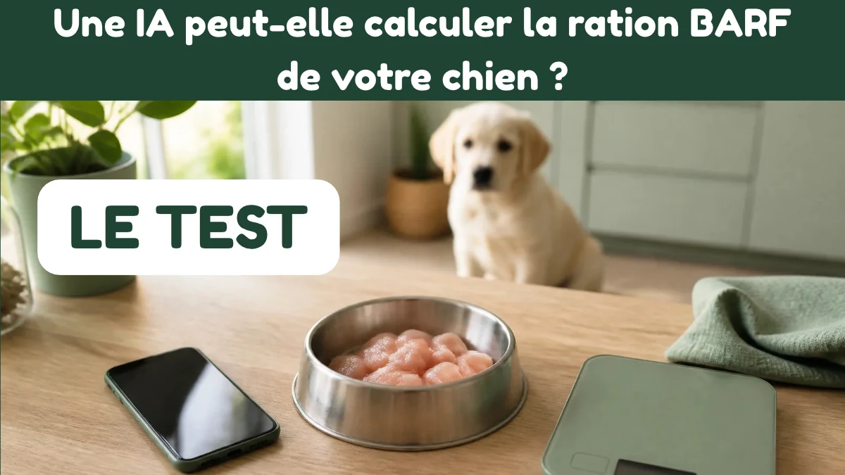 Calculer une ration BARF avec une IA : le test sur un chiot, guide Rationnelle